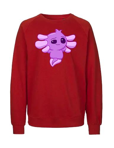 Verschmitztes Axolotl - Axolotl, Axl, cute, Cartoon, comic, Tier, Wasser, Water, rosa, lila, violet, türkis, grün - Fairtrade Sweatshirt