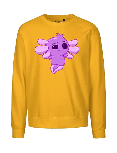 Verschmitztes Axolotl - Axolotl, Axl, cute, Cartoon, comic, Tier, Wasser, Water, rosa, lila, violet, türkis, grün - Fairtrade Sweatshirt
