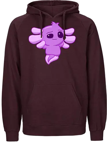 Verschmitztes Axolotl - Axolotl, Axl, cute, Cartoon, comic, Tier, Wasser, Water, rosa, lila, violet, türkis, grün - Fairtrade Hoodie