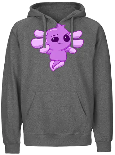 Verschmitztes Axolotl - Axolotl, Axl, cute, Cartoon, comic, Tier, Wasser, Water, rosa, lila, violet, türkis, grün - Fairtrade Hoodie