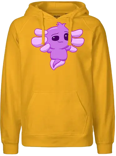 Verschmitztes Axolotl - Axolotl, Axl, cute, Cartoon, comic, Tier, Wasser, Water, rosa, lila, violet, türkis, grün - Fairtrade Hoodie