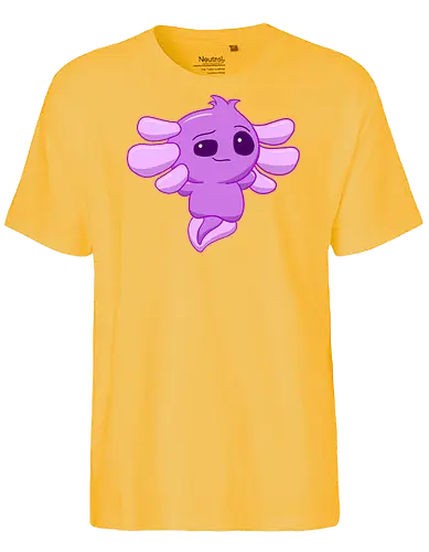 Verschmitztes Axolotl - Axolotl, Axl, cute, Cartoon, comic, Tier, Wasser, Water, rosa, lila, violet, türkis, grün - Fairtrade T-Shirt