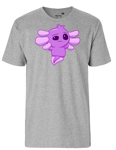Verschmitztes Axolotl - Axolotl, Axl, cute, Cartoon, comic, Tier, Wasser, Water, rosa, lila, violet, türkis, grün - Fairtrade T-Shirt