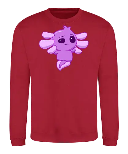 Verschmitztes Axolotl - Axolotl, Axl, cute, Cartoon, comic, Tier, Wasser, Water, rosa, lila, violet, türkis, grün - Sweatshirt