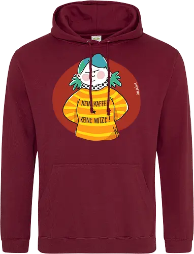 Kein Kaffee, keine Witze!  - Ringelpullisprüche, Kaffee, Ringeldinger, streifenweise, Spruch, Weisheit, Motivation, Ringelpulli, SprücheShirt, Cartoon Illustration, Statement, Handgezeichnet, Humor, Selbstironie, Streifenpulli, Spruchshirt, deutsch - Standard Hoodie