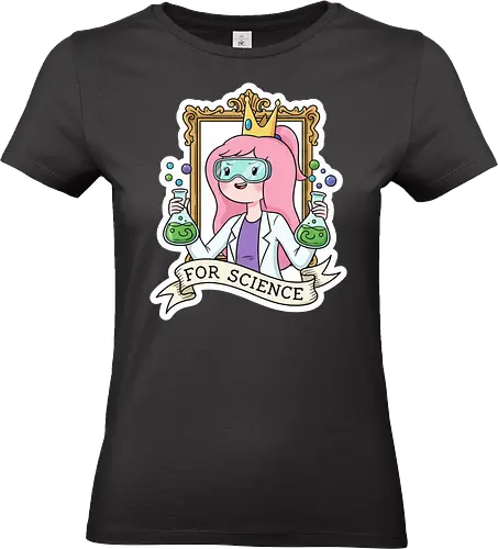 Für die Wissenschaft! Rosa Prinzessin als Wissenschaftlerin - Wissenschaft, MINT, Prinzessin, Laborkittel, Chemie, Cartoon, Aufkleber, Pinke Haare, Frauen in der Wissenschaft, Nerdkultur, Geekig, Laboralltag, Abenteuer, Verspielt, Fan-Art, Chemiekolben, Schutzbrille, Für die Wissenschaft - Standard T-Shirt (Women)