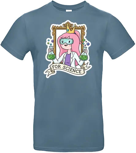 Für die Wissenschaft! Rosa Prinzessin als Wissenschaftlerin - Wissenschaft, MINT, Prinzessin, Laborkittel, Chemie, Cartoon, Aufkleber, Pinke Haare, Frauen in der Wissenschaft, Nerdkultur, Geekig, Laboralltag, Abenteuer, Verspielt, Fan-Art, Chemiekolben, Schutzbrille, Für die Wissenschaft - Standard T-Shirt