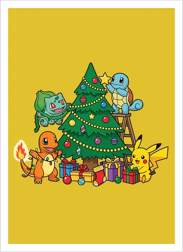 Pocket Christmas Tree Helpers - Festive Kanto Starters Design