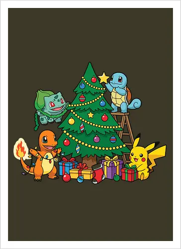 Pocket Christmas Tree Helpers - Festive Kanto Starters Design