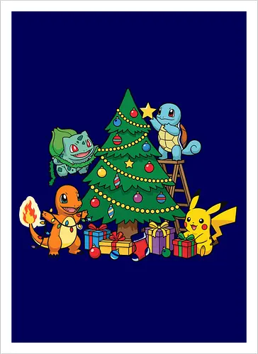 Pocket Christmas Tree Helpers - Festive Kanto Starters Design