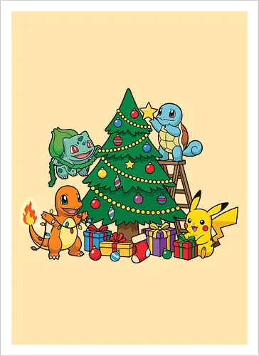 Pocket Christmas Tree Helpers - Festive Kanto Starters Design