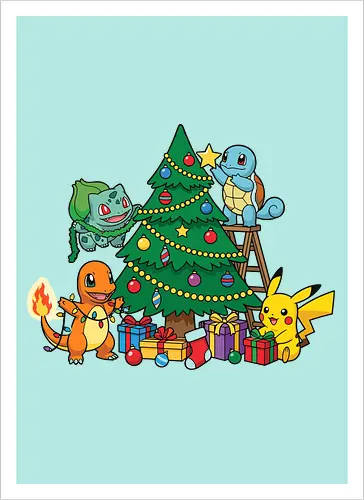 Pocket Christmas Tree Helpers - Festive Kanto Starters Design