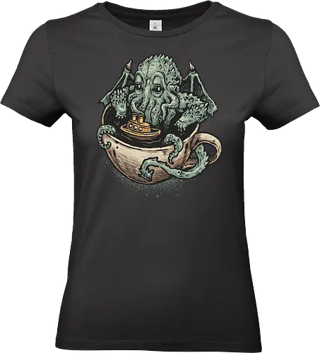 Coffee Now Destruction later - Novel, book, creature, fictional, fiction, character, cosmic, cute, funny, coffee, caffeine - Standard T-Shirt (Women)