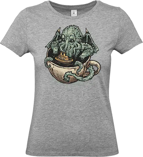 Coffee Now Destruction later - Novel, book, creature, fictional, fiction, character, cosmic, cute, funny, coffee, caffeine - Standard T-Shirt (Women)