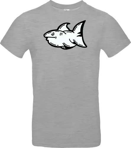 Hi the shark - Hai, fisch, shark, black, schwarz, grafik, weiß, fun, comic - Standard T-Shirt
