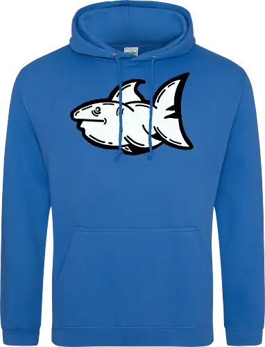 Hi the shark - Hai, fisch, shark, black, schwarz, grafik, weiß, fun, comic - Standard Hoodie
