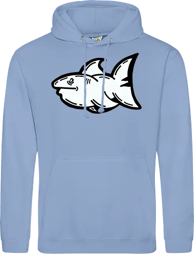 Hi the shark - Hai, fisch, shark, black, schwarz, grafik, weiß, fun, comic - Standard Hoodie