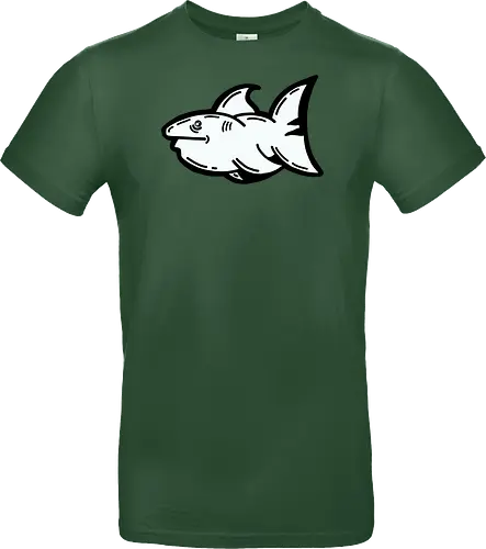 Hi the shark - Hai, fisch, shark, black, schwarz, grafik, weiß, fun, comic - Standard T-Shirt