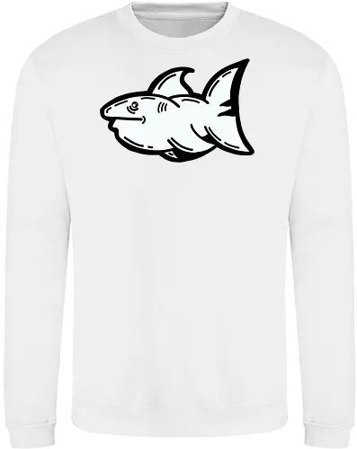 Hi the shark - Hai, fisch, shark, black, schwarz, grafik, weiß, fun, comic - Sweatshirt