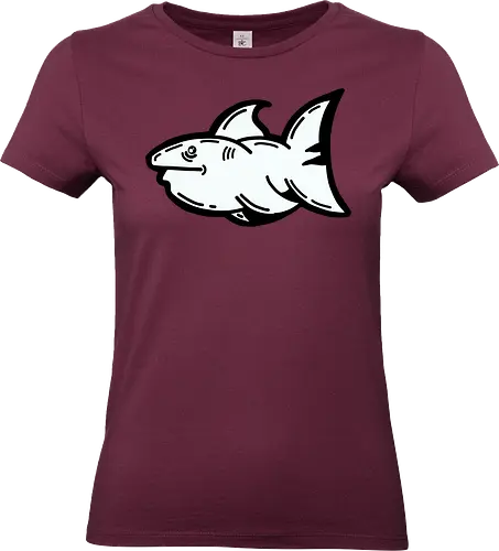 Hi the shark - Hai, fisch, shark, black, schwarz, grafik, weiß, fun, comic - Standard T-Shirt (Women)