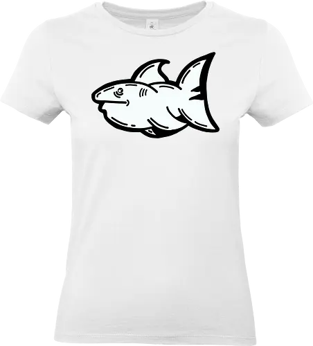 Hi the shark - Hai, fisch, shark, black, schwarz, grafik, weiß, fun, comic - Standard T-Shirt (Women)