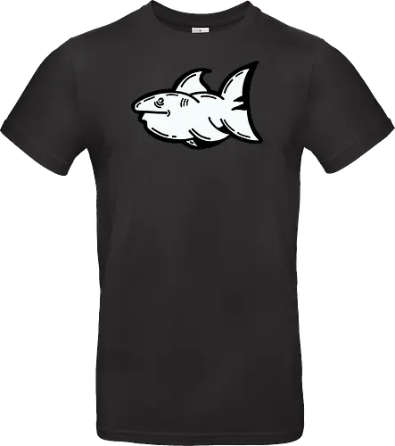 Hi the shark - Hai, fisch, shark, black, schwarz, grafik, weiß, fun, comic - Standard T-Shirt