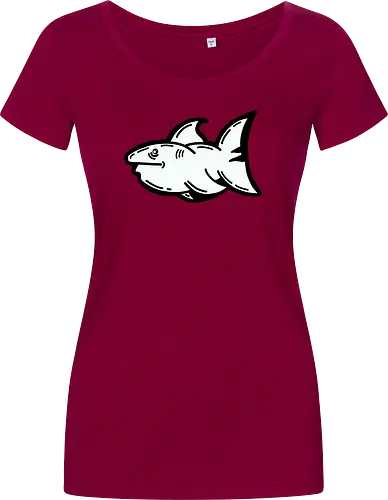 Hi the shark - Hai, fisch, shark, black, schwarz, grafik, weiß, fun, comic - Women T-Shirt