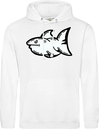 Hi the shark - Hai, fisch, shark, black, schwarz, grafik, weiß, fun, comic - Standard Hoodie