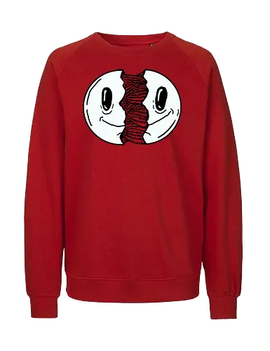 Smile open - Smile, smil, open, fun, comic, carton, humor, schwarz, weiß, grussel - Fairtrade Sweatshirt