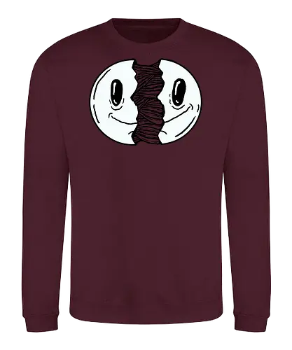 Smile open - Smile, smil, open, fun, comic, carton, humor, schwarz, weiß, grussel - Sweatshirt