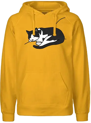 Leska - Katze, Cat, Tier, Haustier, pet, süß, cute, Comic, Cartoon, schwarz, weiß, schlaf, sleep, müde, tired - Fairtrade Hoodie