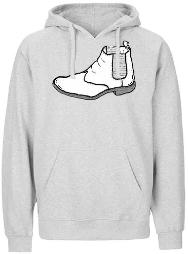 Schuh  - Schu, boots, fun, comic, cartoon, art, ilustration, komisch, schwarz, weiß, stiefel - Fairtrade Hoodie
