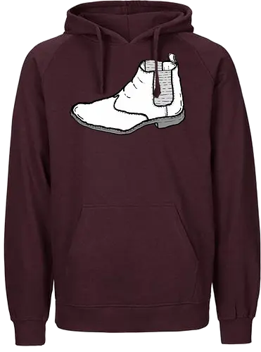 Schuh  - Schu, boots, fun, comic, cartoon, art, ilustration, komisch, schwarz, weiß, stiefel - Fairtrade Hoodie