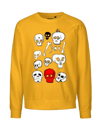 SCHÄDEL - Schädel, skull, todenkopf, tod, fun, ilustration, comic, art - Fairtrade Sweatshirt