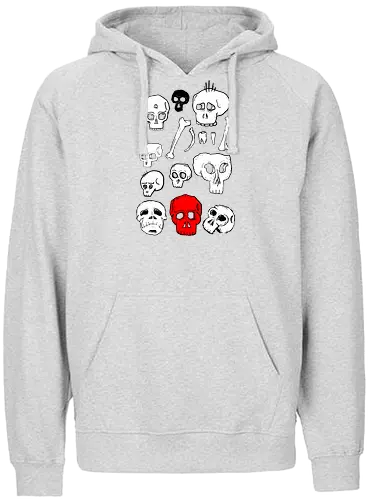 SCHÄDEL - Schädel, skull, todenkopf, tod, fun, ilustration, comic, art - Fairtrade Hoodie