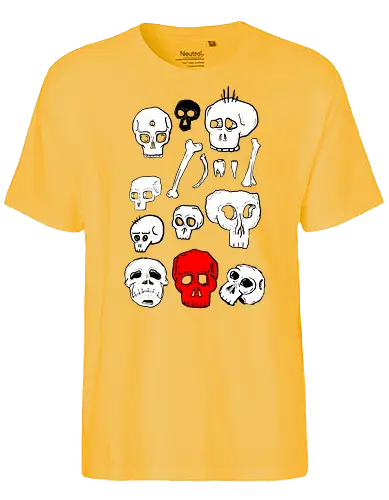SCHÄDEL - Schädel, skull, todenkopf, tod, fun, ilustration, comic, art - Fairtrade T-Shirt