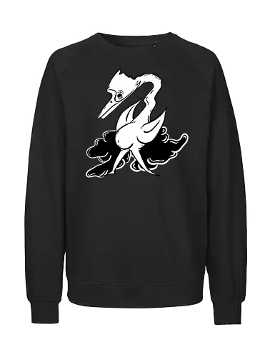 Vogel cosy - Vogel, fun, ilustration, comic, schwarz, weiß, style, weird, seltsam - Fairtrade Sweatshirt