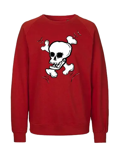 Skull - Skull, todenkopf, knochen, schädel, art, fun, ilustration, comic, schwarz, humor - Fairtrade Sweatshirt