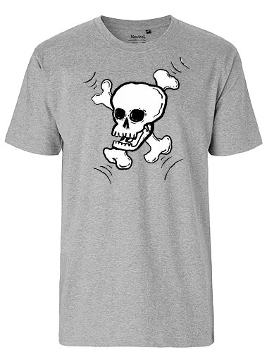 Skull - Skull, todenkopf, knochen, schädel, art, fun, ilustration, comic, schwarz, humor - Fairtrade T-Shirt