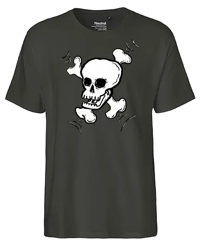 Skull - Skull, todenkopf, knochen, schädel, art, fun, ilustration, comic, schwarz, humor - Fairtrade T-Shirt