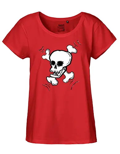 Skull - Skull, todenkopf, knochen, schädel, art, fun, ilustration, comic, schwarz, humor - Fairtrade Girl Shirt
