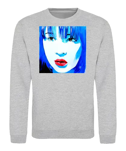  noriko blue - noriko, sumie, japan, woman - Sweatshirt