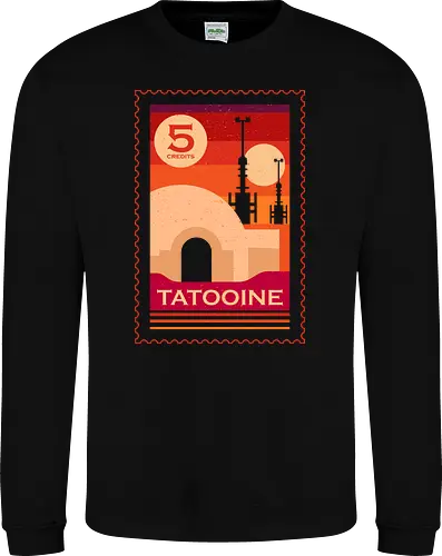 Twin Suns Retro Postage Stamp