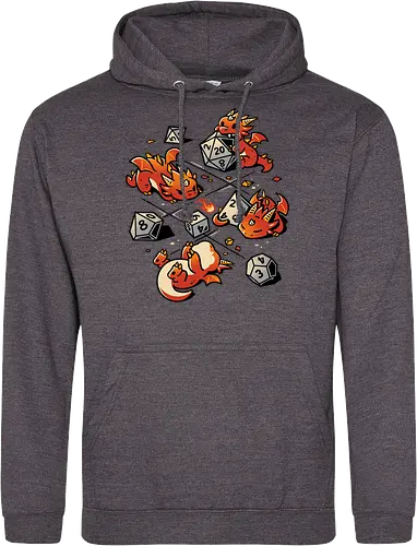 Tiny Dragons Party - dragons, cute, d20 dice, dm, Pen and Paper, dungeon master, fantasy, funny, gamer, geek, kawaii, nerdy, roll, rpg gamer, tabletop gaming - Standard Hoodie