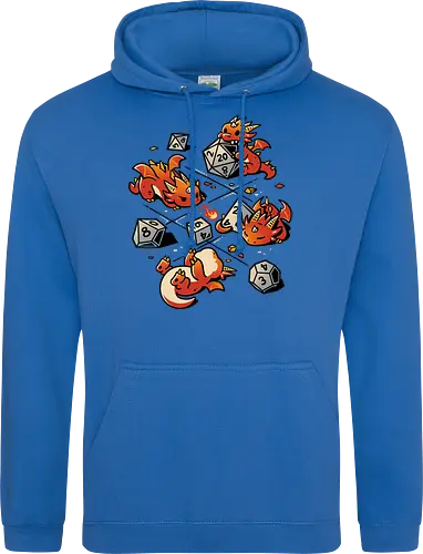 Tiny Dragons Party - dragons, cute, d20 dice, dm, Pen and Paper, dungeon master, fantasy, funny, gamer, geek, kawaii, nerdy, roll, rpg gamer, tabletop gaming - Standard Hoodie