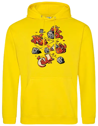Tiny Dragons Party - dragons, cute, d20 dice, dm, Pen and Paper, dungeon master, fantasy, funny, gamer, geek, kawaii, nerdy, roll, rpg gamer, tabletop gaming - Standard Hoodie