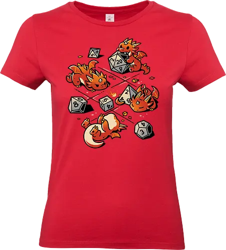 Tiny Dragons Party - dragons, cute, d20 dice, dm, Pen and Paper, dungeon master, fantasy, funny, gamer, geek, kawaii, nerdy, roll, rpg gamer, tabletop gaming - Standard T-Shirt (Women)