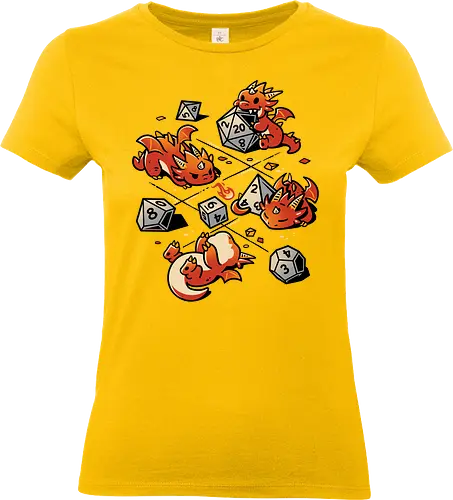 Tiny Dragons Party - dragons, cute, d20 dice, dm, Pen and Paper, dungeon master, fantasy, funny, gamer, geek, kawaii, nerdy, roll, rpg gamer, tabletop gaming - Standard T-Shirt (Women)
