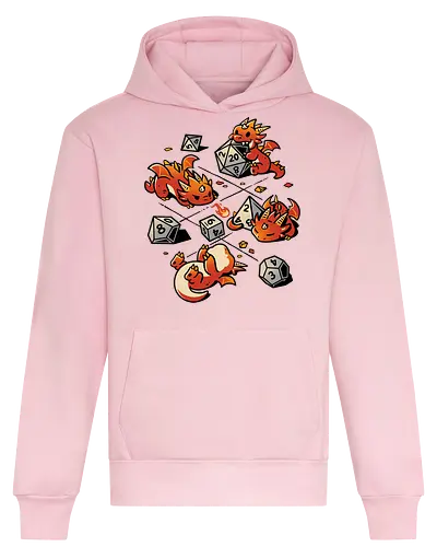 Tiny Dragons Party - dragons, cute, d20 dice, dm, Pen and Paper, dungeon master, fantasy, funny, gamer, geek, kawaii, nerdy, roll, rpg gamer, tabletop gaming - Heavyweight Hoodie