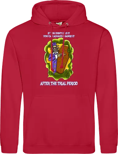 Lustiger Cartoon-Sarg mit dunklem Goth-Horrorhumor